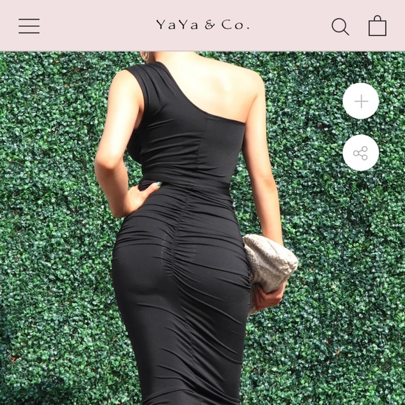 New YaYa&Co one shoulder ruched dress green size medium - Picture 2 of 16